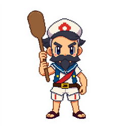 A pixel art character designed for a Pokémon game, created on a canvas of 128x128 pixels at 72dpi