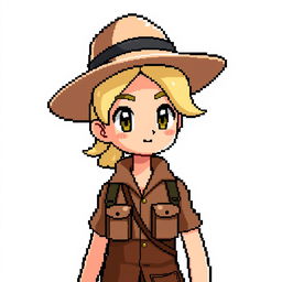 A pixel art character designed for a Pokémon game, created on a canvas of 128x128 pixels at 72dpi