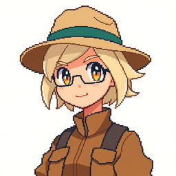 A pixel art character designed for a Pokémon game, created on a canvas of 128x128 pixels at 72dpi