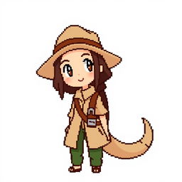 A simplified OverWorld pixel art character designed for a Pokémon game, created on a canvas of 128x128 pixels at 72dpi