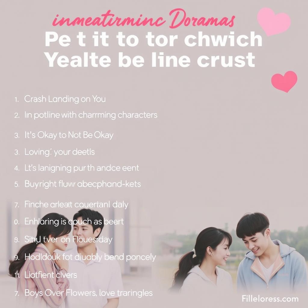 List of romantic Doramas perfect to watch with a crush, enhancing the experience with heartwarming plotlines, charming characters, and captivating love stories