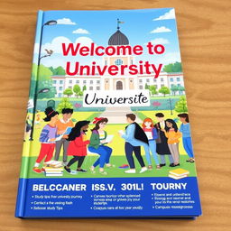 An engaging and aesthetically pleasing university guide for students, featuring vibrant illustrations and infographics