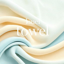 A stylish and modern towel brand book catalogue cover featuring a harmonious blend of warm light blue and beige colors