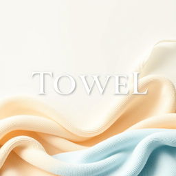 A stylish and modern towel brand book catalogue cover featuring a harmonious blend of warm light blue and beige colors