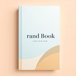 A modern and elegant brand book catalogue cover featuring a sophisticated combination of warm light blue and beige colors