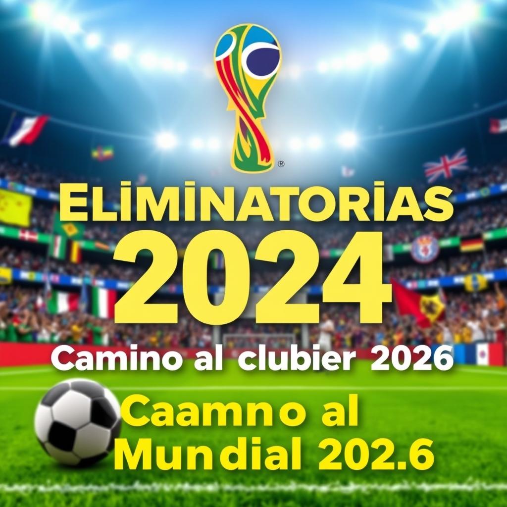 A dynamic and engaging thumbnail design for a YouTube video about the 2024 qualifiers for the 2026 World Cup