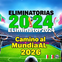 A dynamic and engaging thumbnail design for a YouTube video about the 2024 qualifiers for the 2026 World Cup