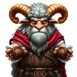 A detailed portrait of a huge, tough male anthropomorphic sheep character for Dungeon & Dragons