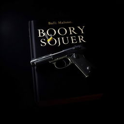 A dark book cover featuring a vintage pistol placed ominously on the side