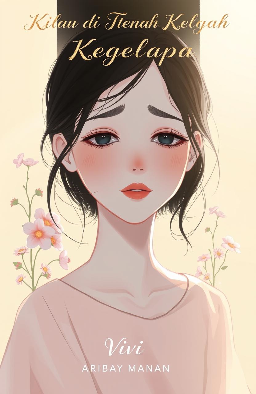 An illustration of a character named Vivi with porcelain white skin, displaying a mix of hope and sadness in her expression