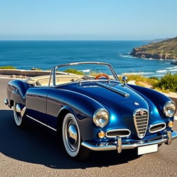 A highly detailed and realistic depiction of a car inspired by the iconic 1955 Lancia Aurelia B24S Spider