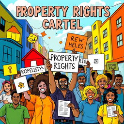 A vibrant and engaging artwork representing a 'Property Rights Cartel'