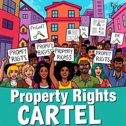 A vibrant and engaging artwork representing a 'Property Rights Cartel'