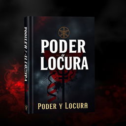 A striking book cover design for 'Poder y Locura', featuring a bold and centered title in an elegant serif font