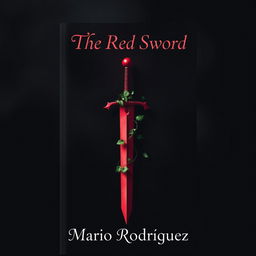 A fantasy book cover for 'The Red Sword' by Mario Rodríguez