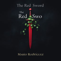 A fantasy book cover for 'The Red Sword' by Mario Rodríguez