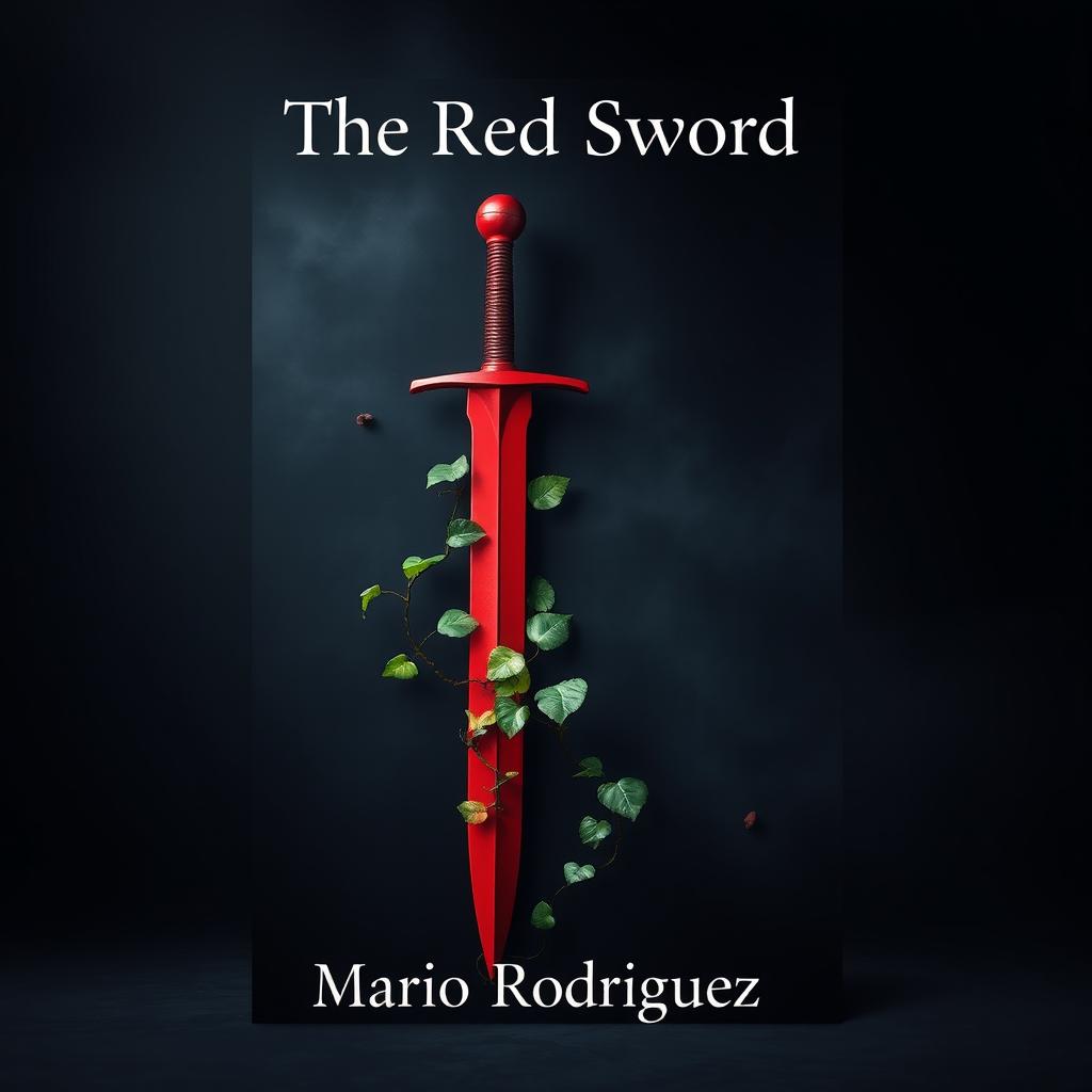 A fantasy book cover for 'The Red Sword' by Mario Rodríguez