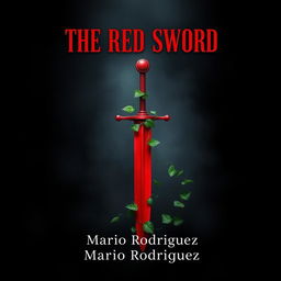 A fantasy book cover for 'The Red Sword' by Mario Rodríguez