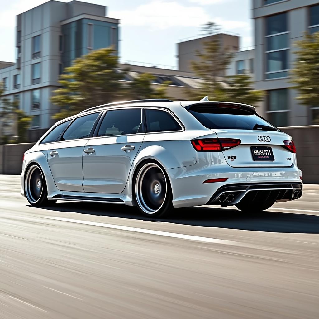 A magnificent white Audi S4 B7 Avant featuring a wide body kit and fitted with stylish 18" BBS 511 wheels