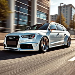 A magnificent white Audi S4 B7 Avant featuring a wide body kit and fitted with stylish 18" BBS 511 wheels