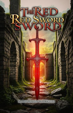 A captivating book cover for the fantasy novel 'The Red Sword' by Mario Martín Rodríguez