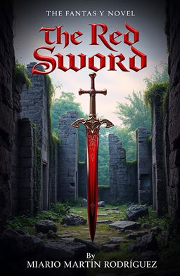 A captivating book cover for the fantasy novel 'The Red Sword' by Mario Martín Rodríguez