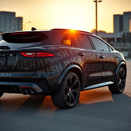 A sleek black Jaguar F-Pace SVR, showcasing its aggressive and sporty design