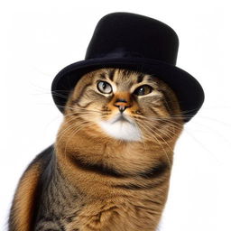 A charming cat wearing a stylish hat