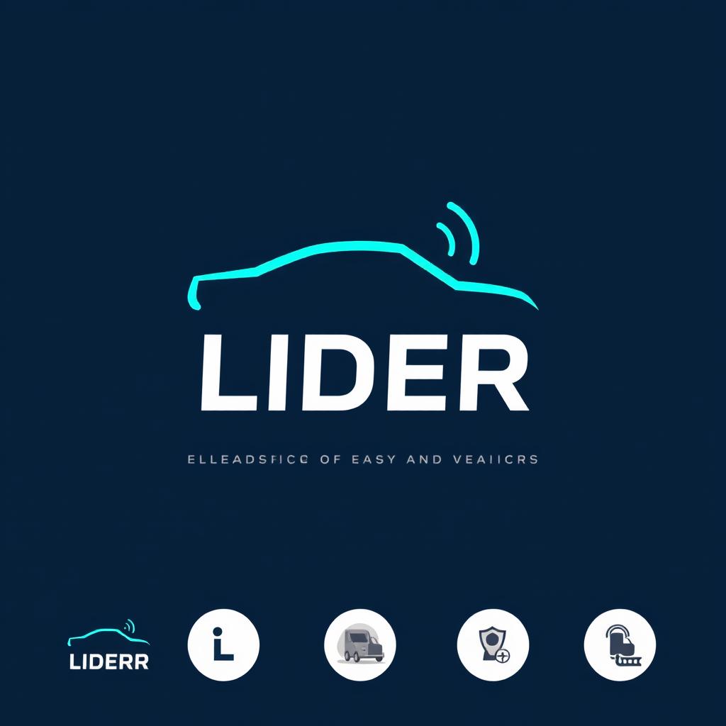 A logo design for a vehicle tracking company named "LIDER"