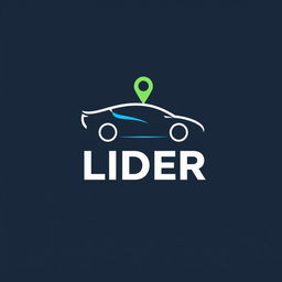 A logo design for a vehicle tracking company named "LIDER"