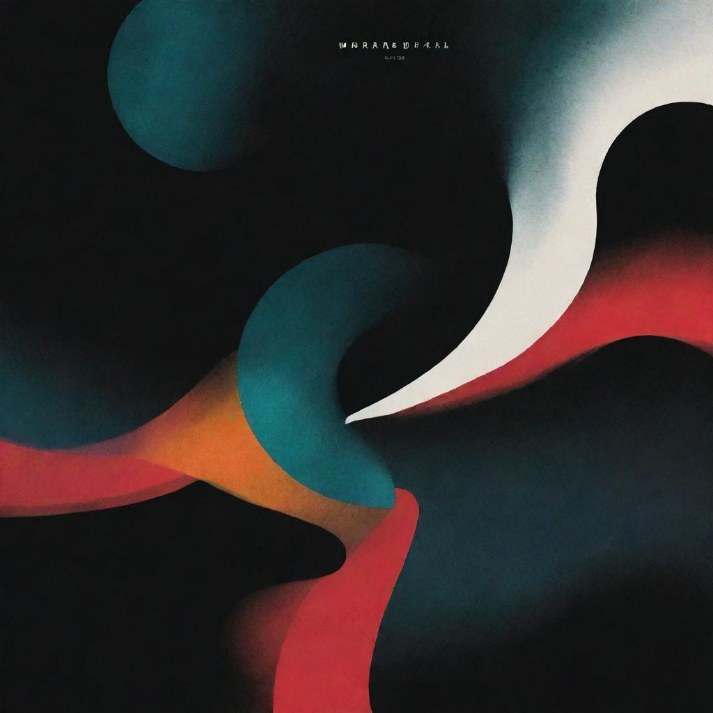 An atmospheric album cover featuring a captivating mix of abstract art and bold typography.