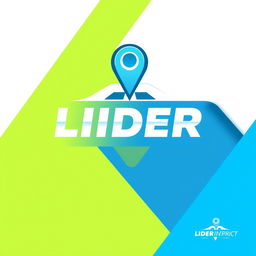 A logo design for a vehicle tracking company named "LIDER", prominently featuring a GPS symbol as the central motif