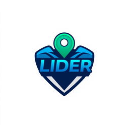 A logo design for a vehicle tracking company named "LIDER", prominently featuring a GPS symbol as the central motif