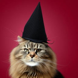 A charming cat wearing a stylish hat