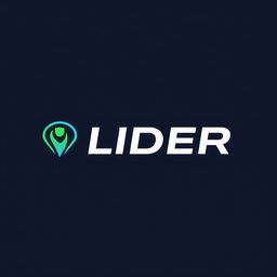 A logo design for a vehicle tracking company named "LIDER", prominently featuring a GPS symbol integrated into the design