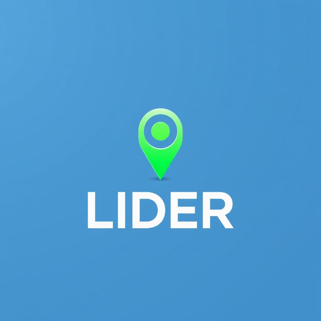 A logo design for a vehicle tracking company named "LIDER", prominently featuring a GPS symbol integrated into the design