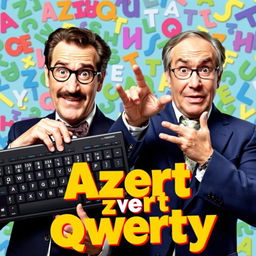 An engaging and comedic film poster for "Azert vs