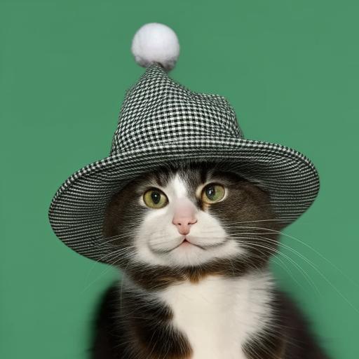 A charming cat wearing a stylish hat