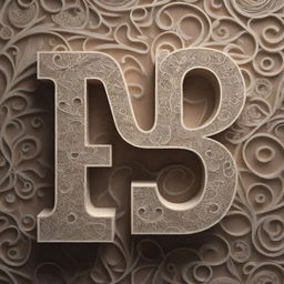 Intricately designed 3D typography, brimming with uniquely distinctive patterns and depth.