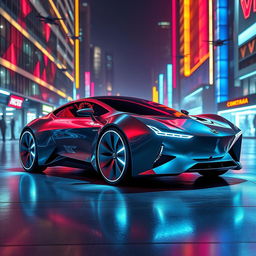 A futuristic car design that blends cutting-edge technology with sleek aesthetics