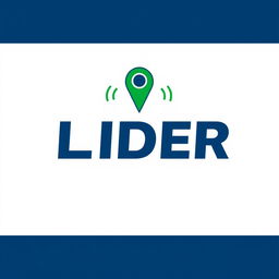 A logo design for a vehicle tracking company named "LIDER", featuring a prominent GPS symbol combined with wave signals representing connectivity and tracking accuracy