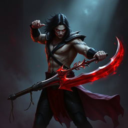 Alistar Bloodthirst, a 132-year-old vampire male from Ixalan, characterized by his adulthood