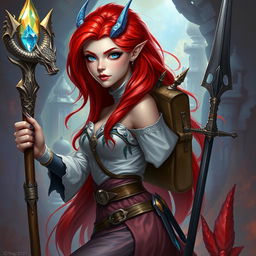 A striking humanoid mermaid draconic sorcerer, presenting an enchanting blend of fantasy elements