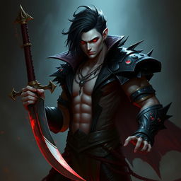 Alistar Bloodthirst, a 132-year-old vampire male from Ixalan, resembling a 27-year-old human in maturity