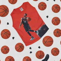 Design a streetwear style featuring basketball elements. Show the passion and love for the game by incorporating hoops, basketballs, and vibrant colors. Blend urban style with sporty aesthetics for a basketball apparel brand.