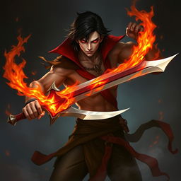 Alistar Bloodthirst, a 132-year-old male vampire from Ixalan, depicted as an adult equivalent to 27 human years