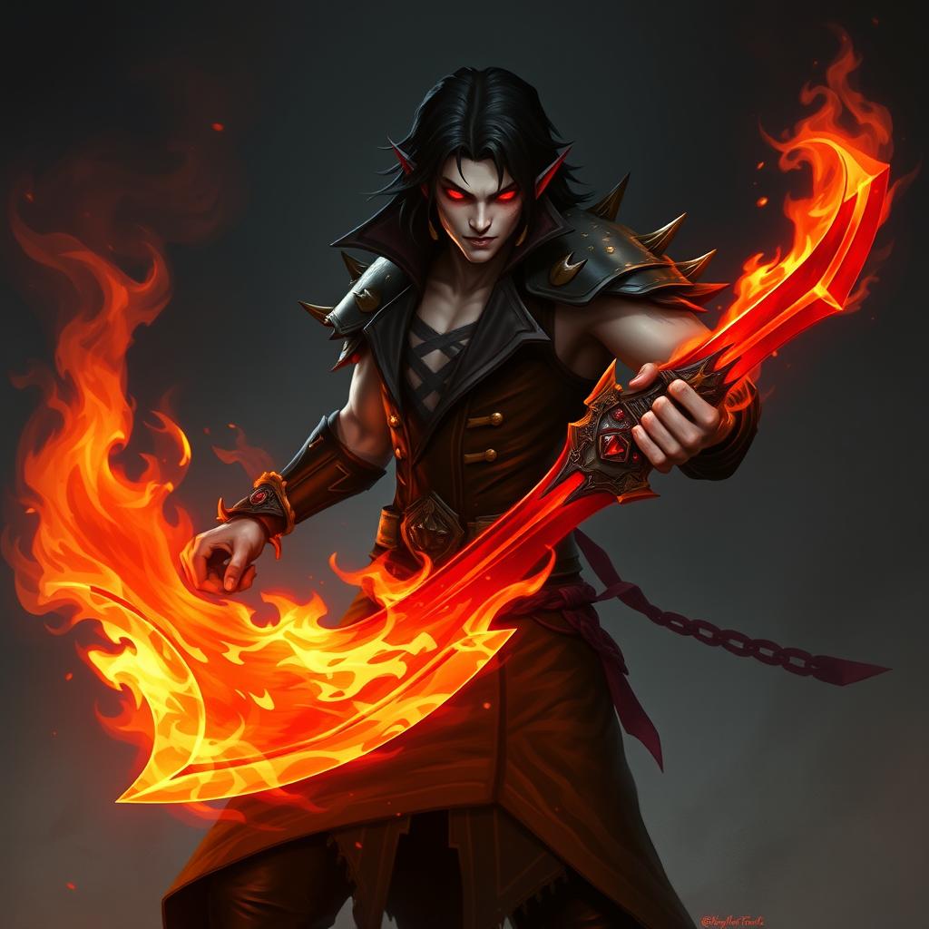 Alistar Bloodthirst, a 132-year-old male vampire from Ixalan, depicted as an adult equivalent to 25 human years