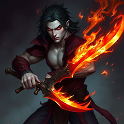 Alistar Bloodthirst, a 132-year-old male vampire from Ixalan, depicted as an adult equivalent to 25 human years