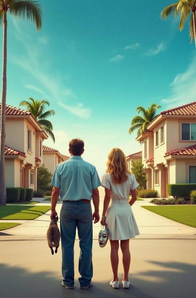 A movie poster depicting a sunny Spanish-style, middle-class residential area