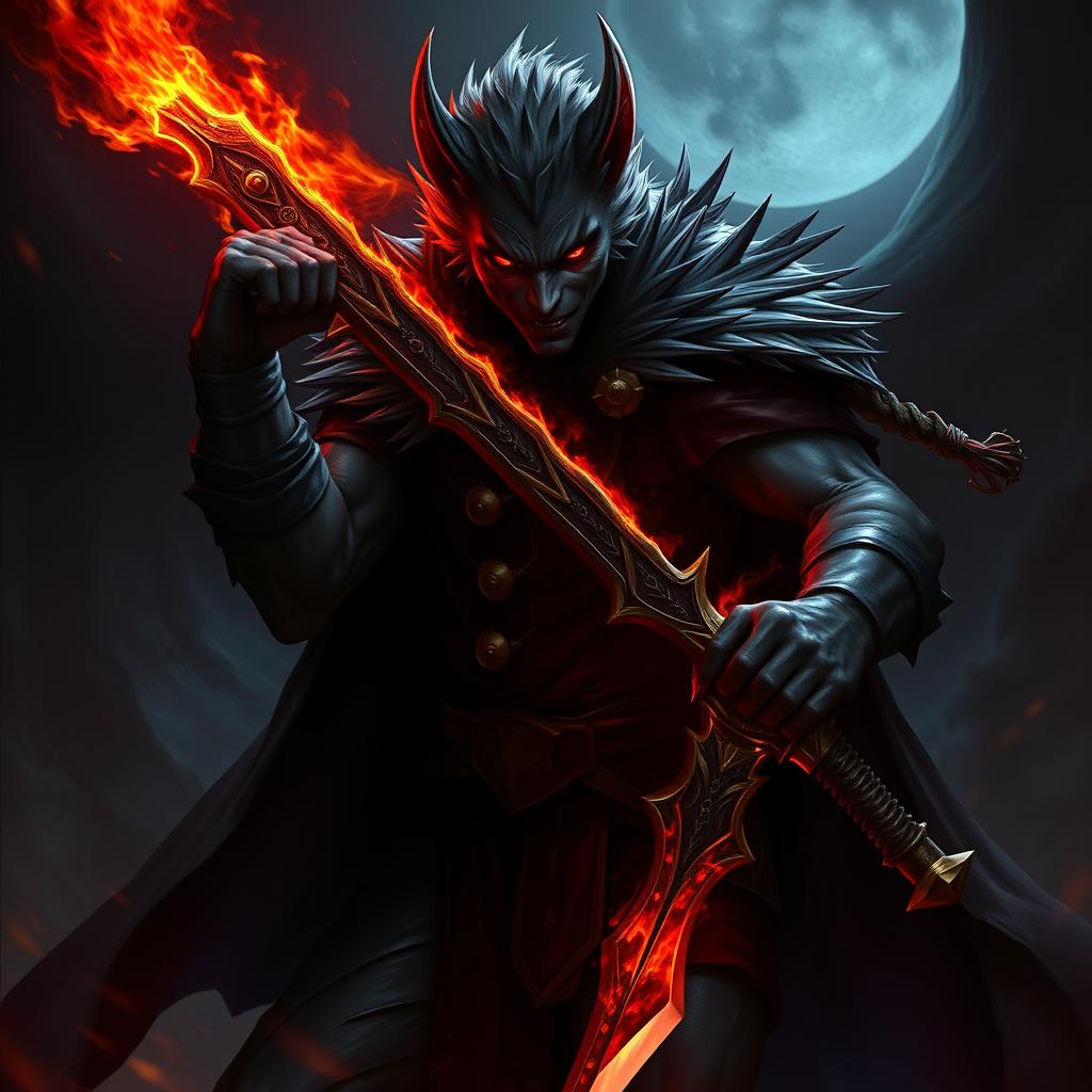 Alistar Bloodthirst, a 132-year-old male vampire from Ixalan, portrayed in a hybrid form of both vampire and werewolf